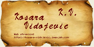 Kosara Vidojević vizit kartica